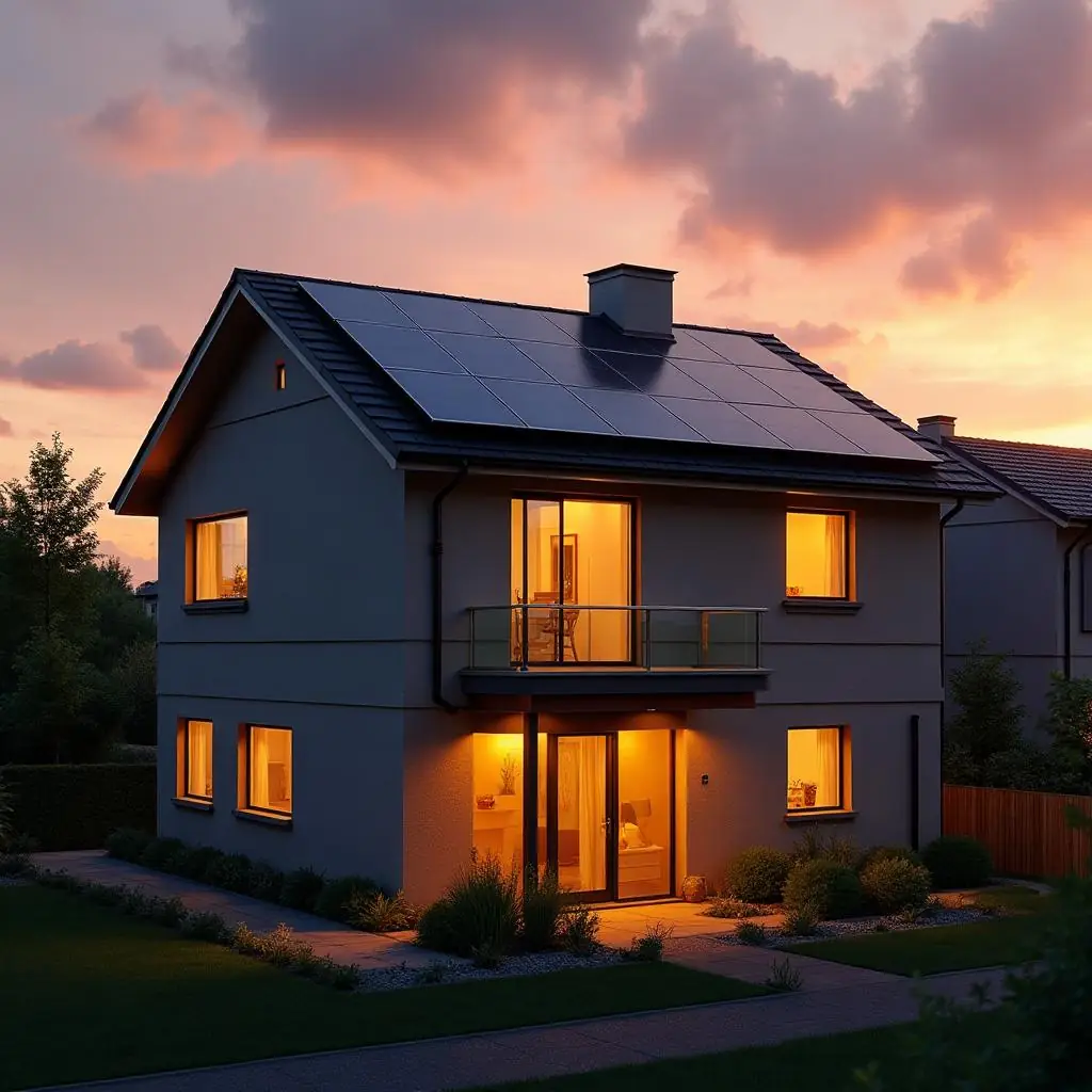 Home with solar panels